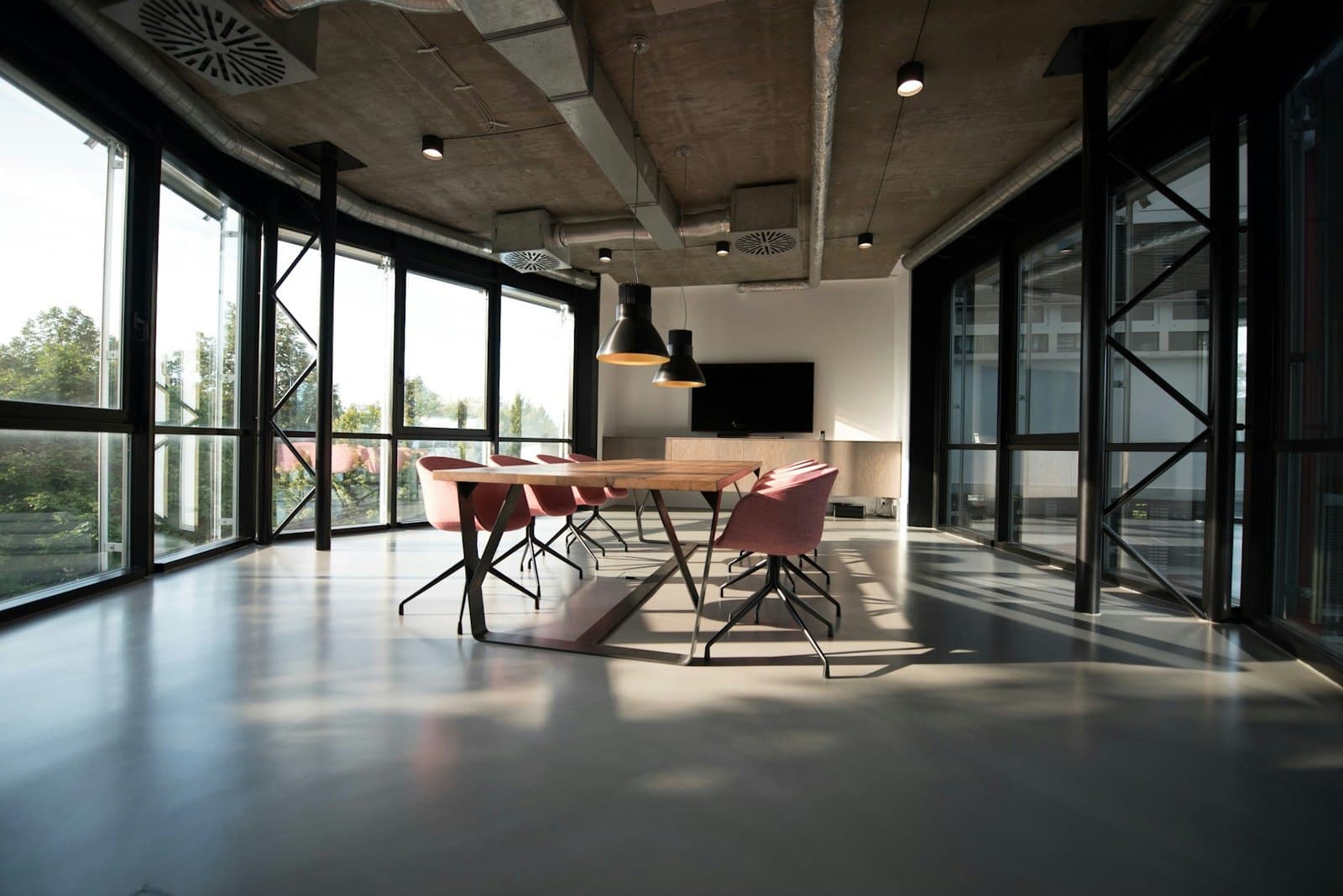 Corporate office suite with river outlook